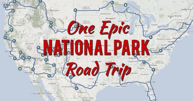 us national parks map road trip